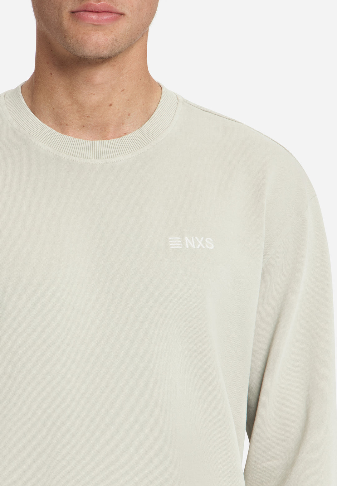 Sweater Crewneck French Terry Garment Dyed, Cement 122 Bild 7