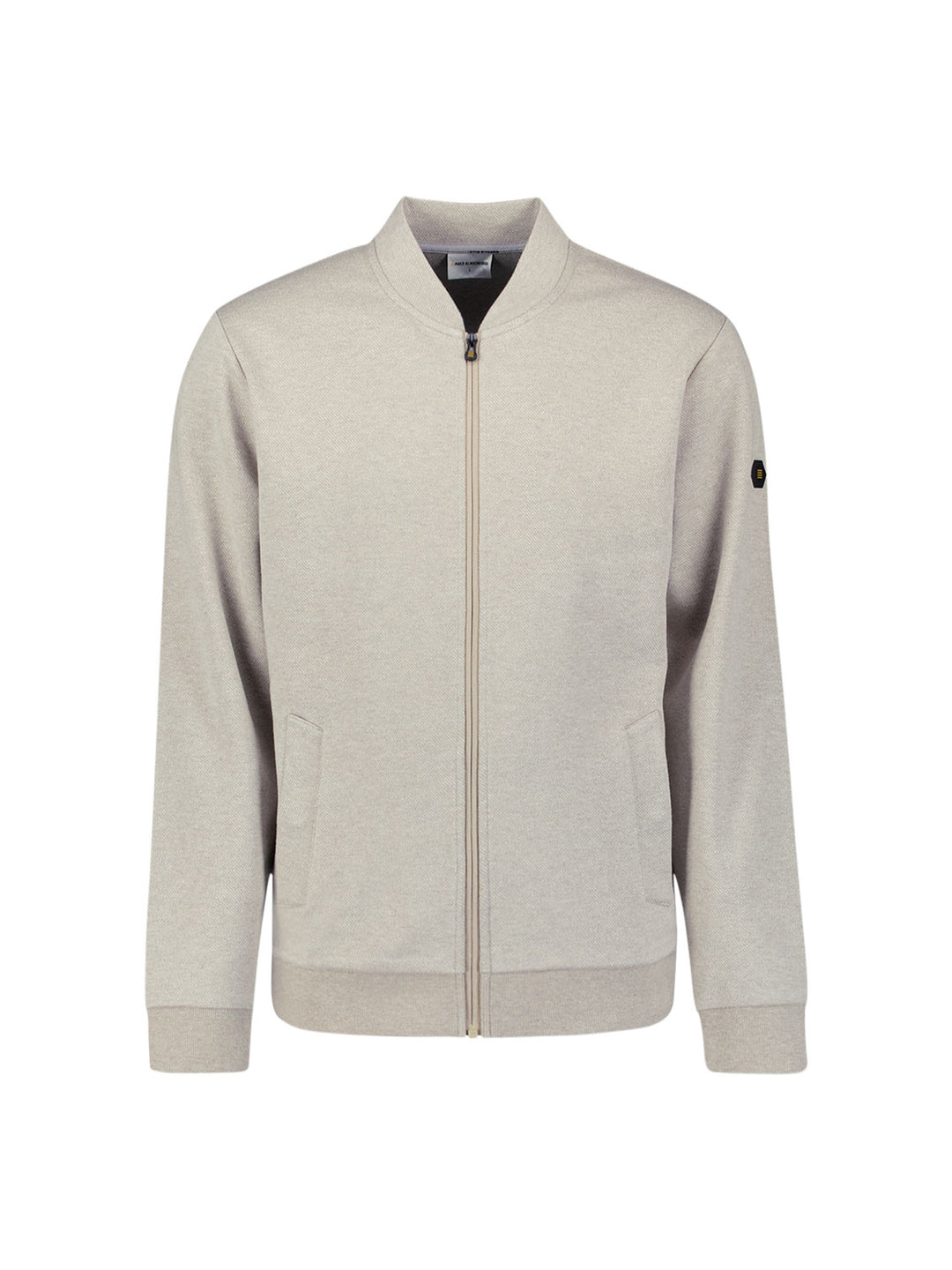 Sweater Full zip College Collar Twill Relief, Sand 015 Bild 5