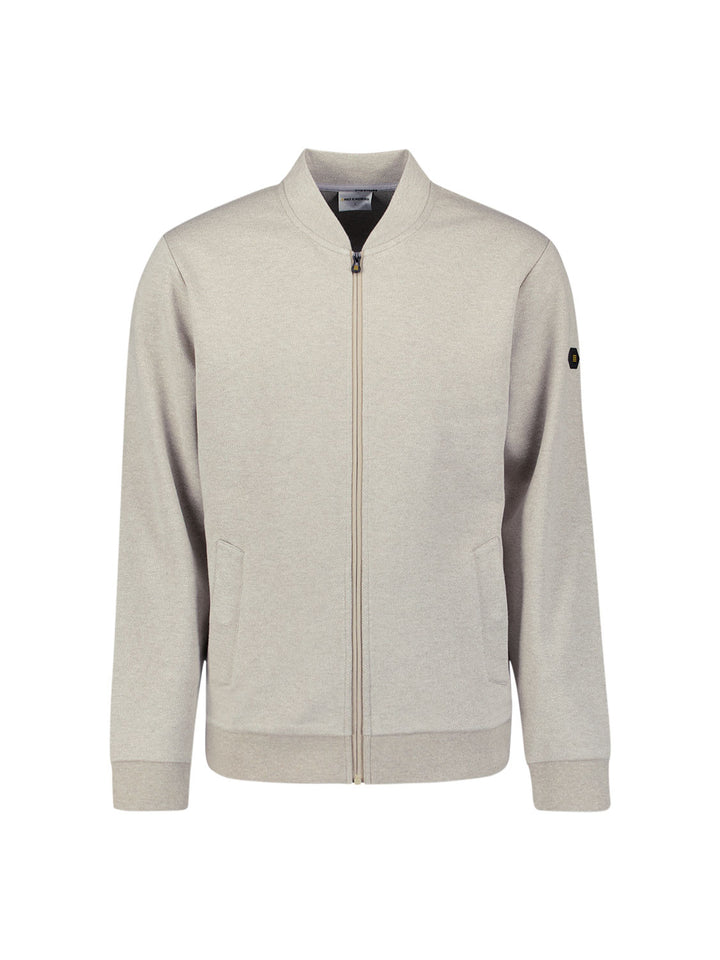 Sweater Full zip College Collar Twill Relief, Sand 015 Bild 5