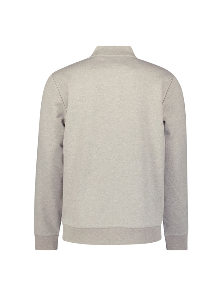 Sweater Full zip College Collar Twill Relief, Sand 015 Bild 6