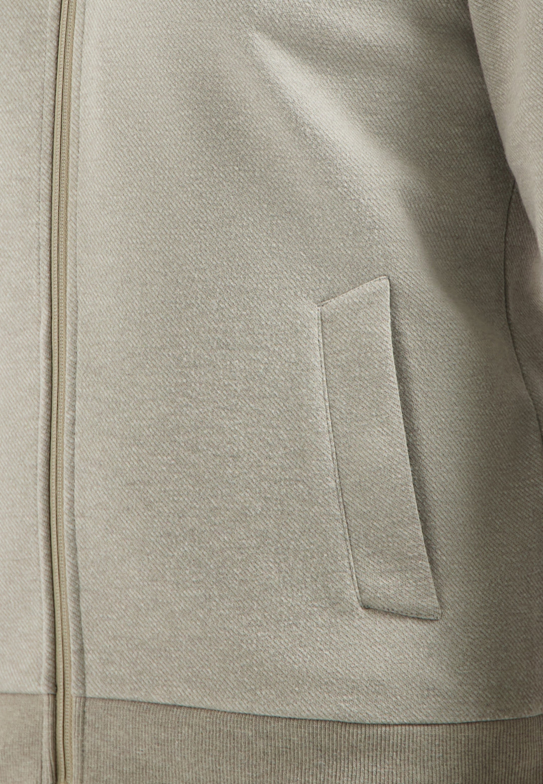 Sweater Full zip College Collar Twill Relief, Sand 015 Bild 7