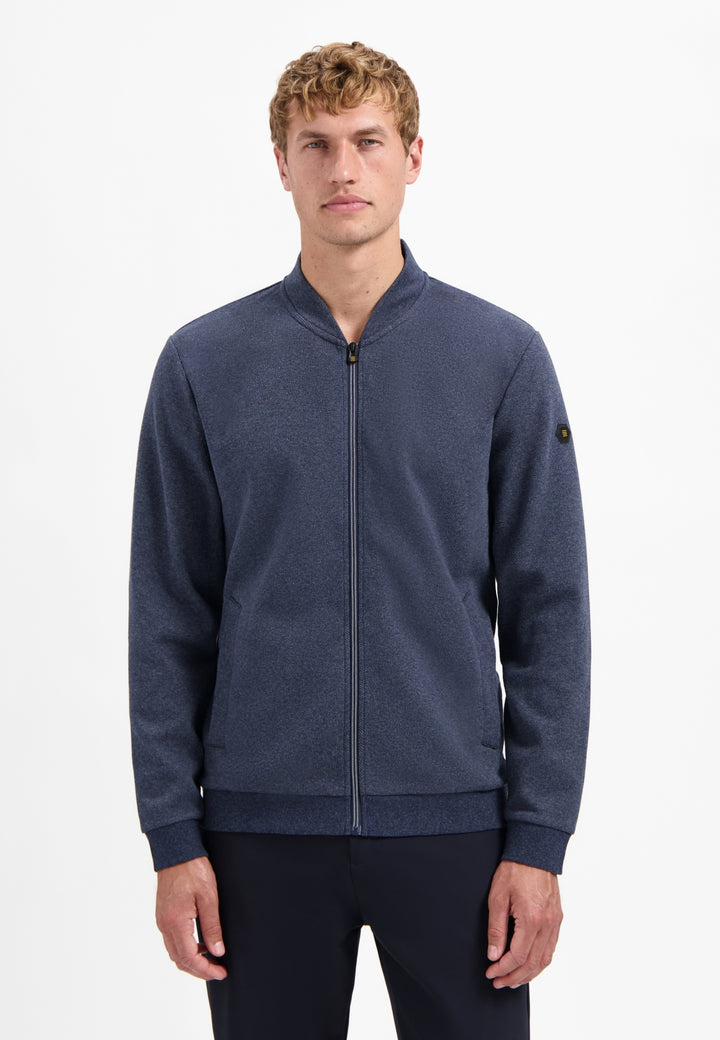 Sweater Full zip College Collar Twill Relief, Night 078 Bild 1