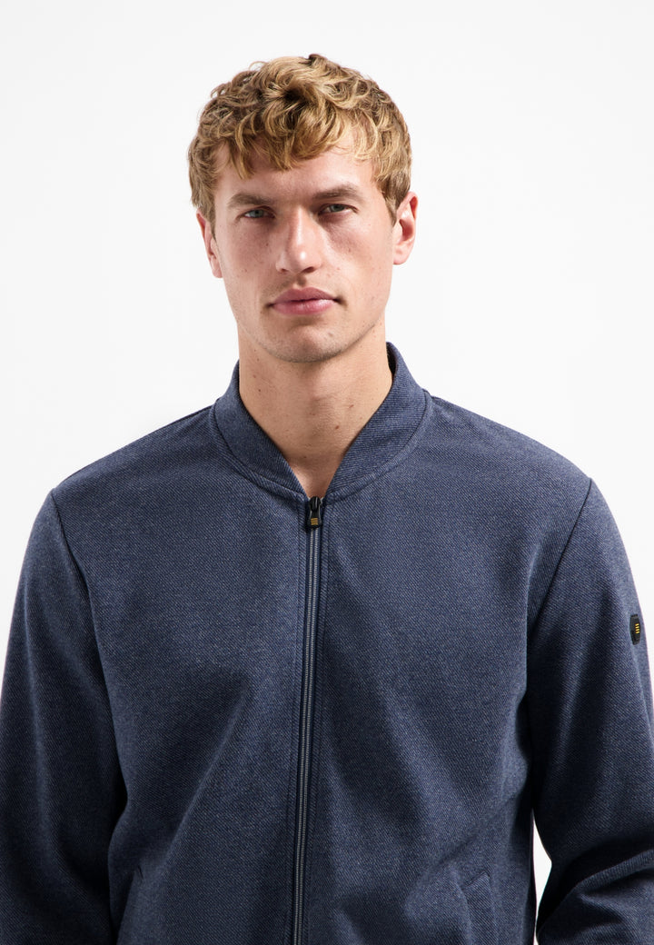 Sweater Full zip College Collar Twill Relief, Night 078 Bild 4