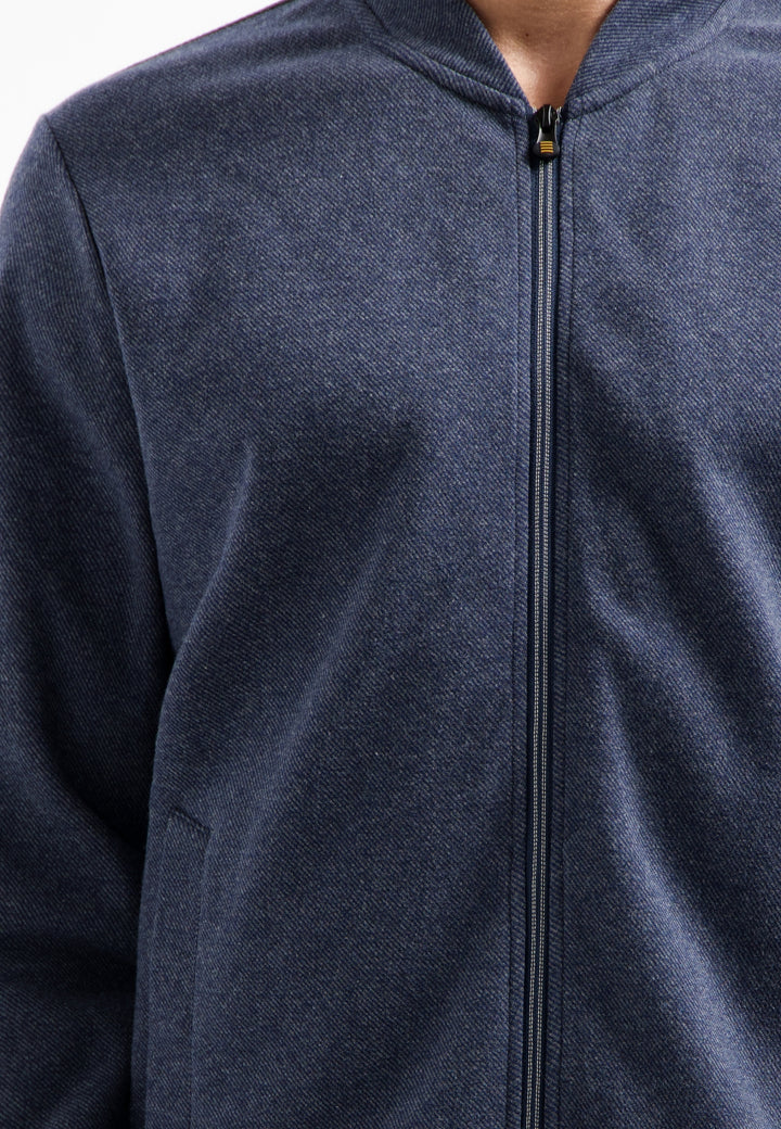 Sweater Full zip College Collar Twill Relief, Night 078 Bild 7