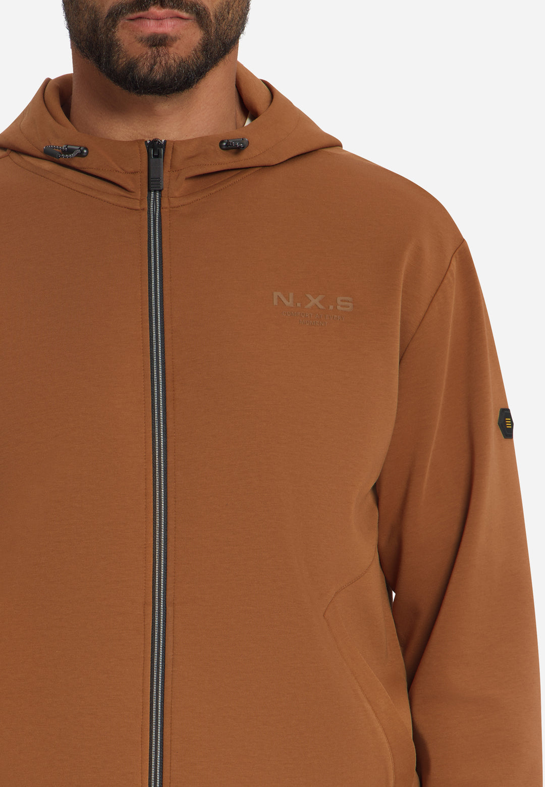 Sweater Full Zip Hooded, Caramel 048 Bild 7