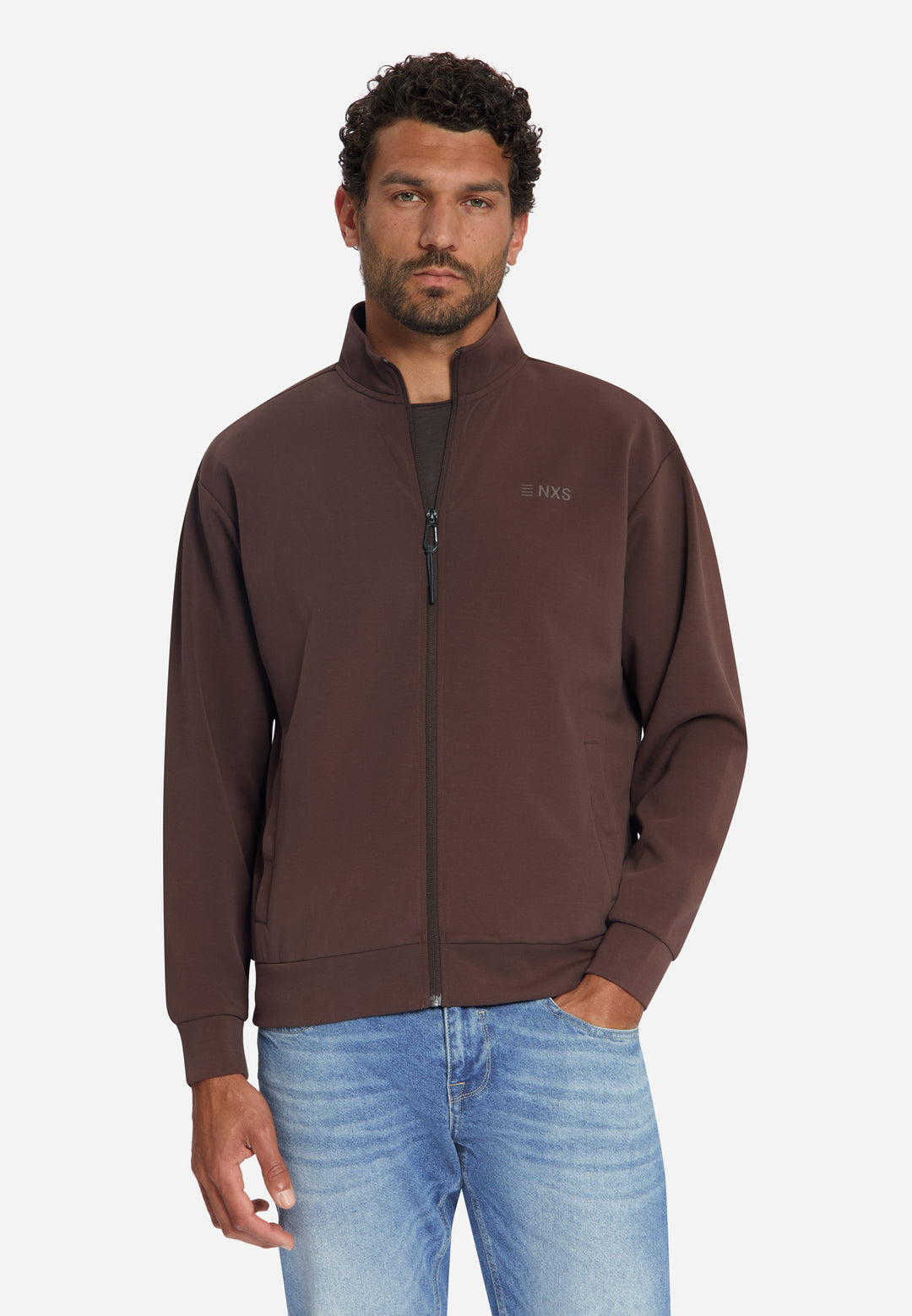 Sweater Full Zip SU Collar, Dark Brown 042 Bild 1