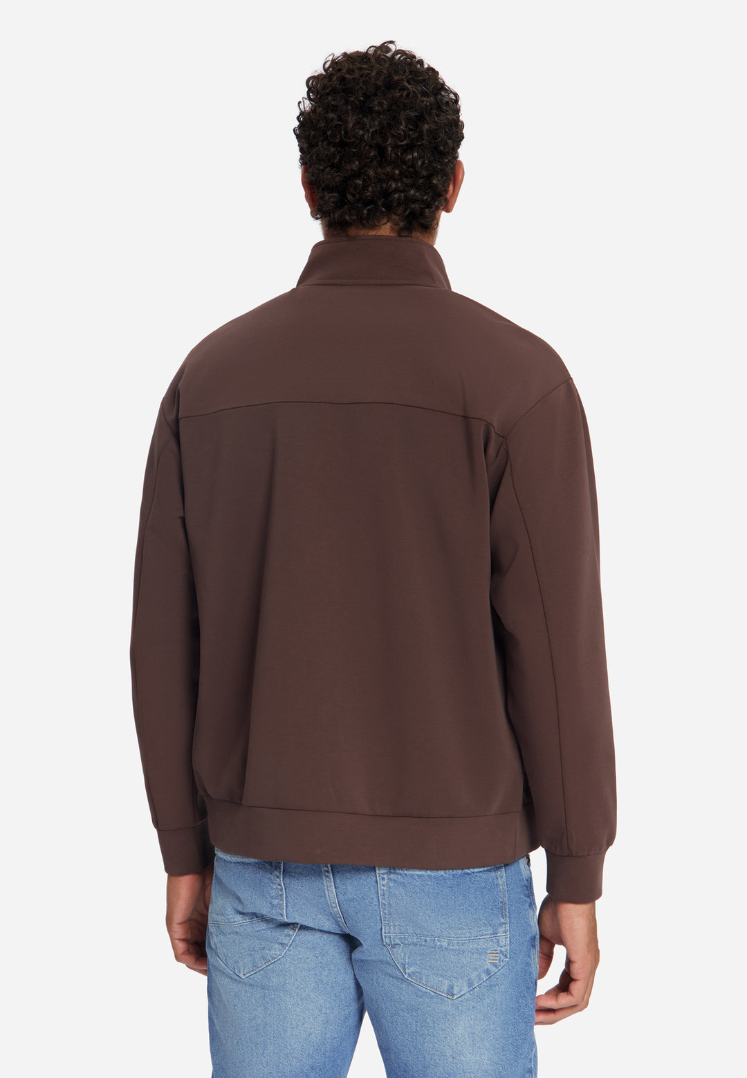 Sweater Full Zip SU Collar, Dark Brown 042 Bild 3