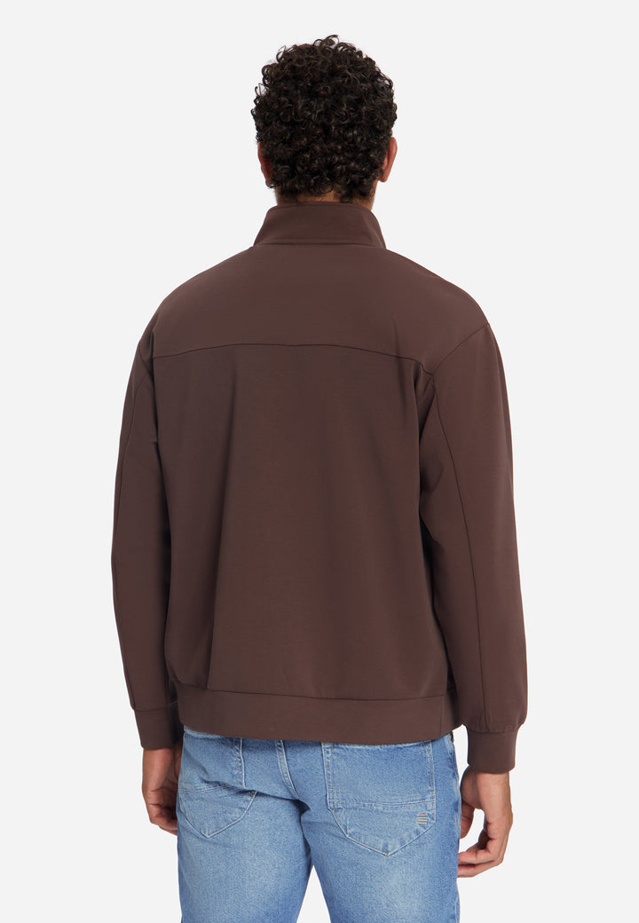 Sweater Full Zip SU Collar, Dark Brown 042 Bild 3