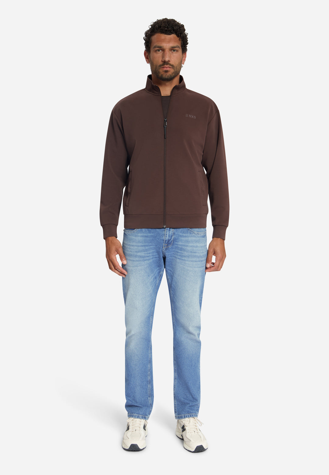 Sweater Full Zip SU Collar, Dark Brown 042 Bild 5