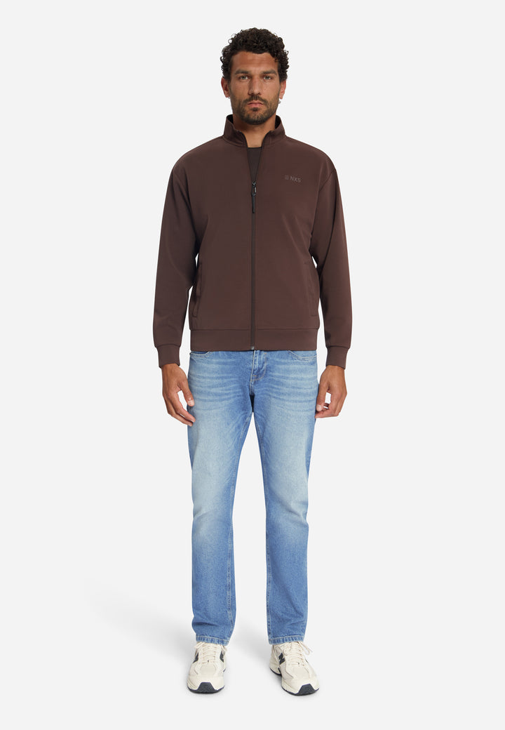 Sweater Full Zip SU Collar, Dark Brown 042 Bild 5