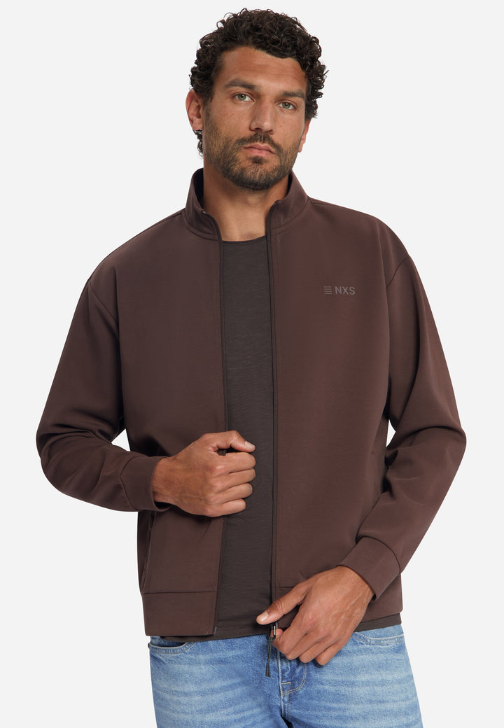 Sweater Full Zip SU Collar, Dark Brown 042 Bild 6