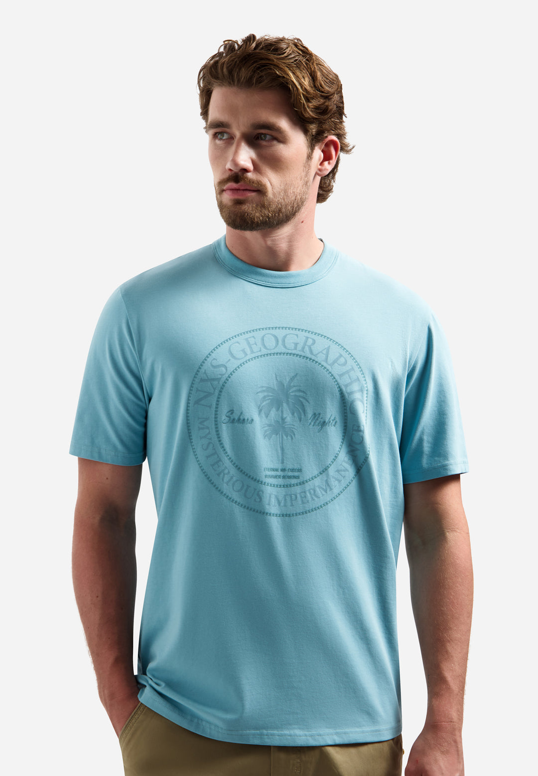 T-Shirt Crewneck Graphic, Seablue 039 Bild 4