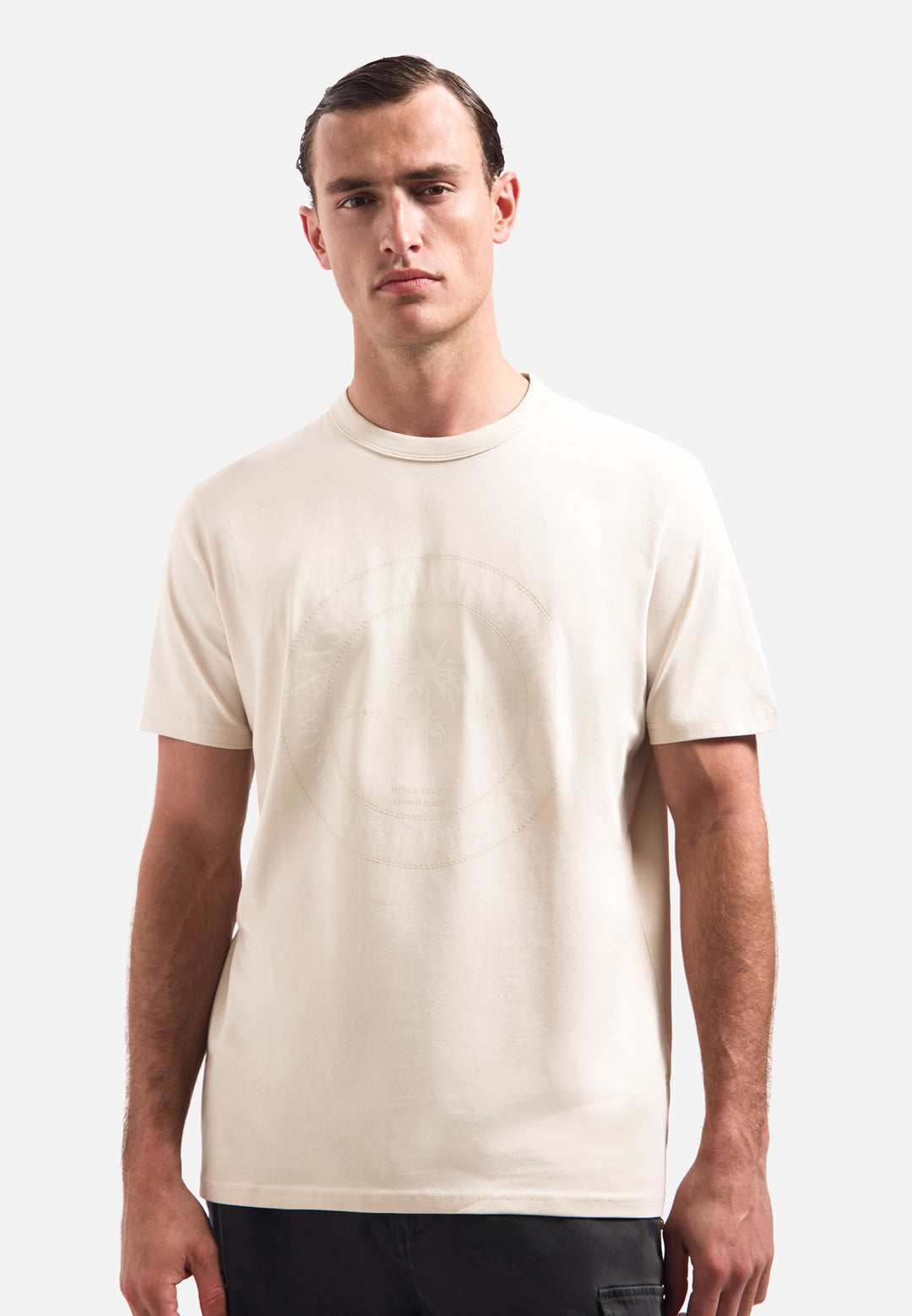 T-Shirt Crewneck Graphic, Stone 014 Bild 4