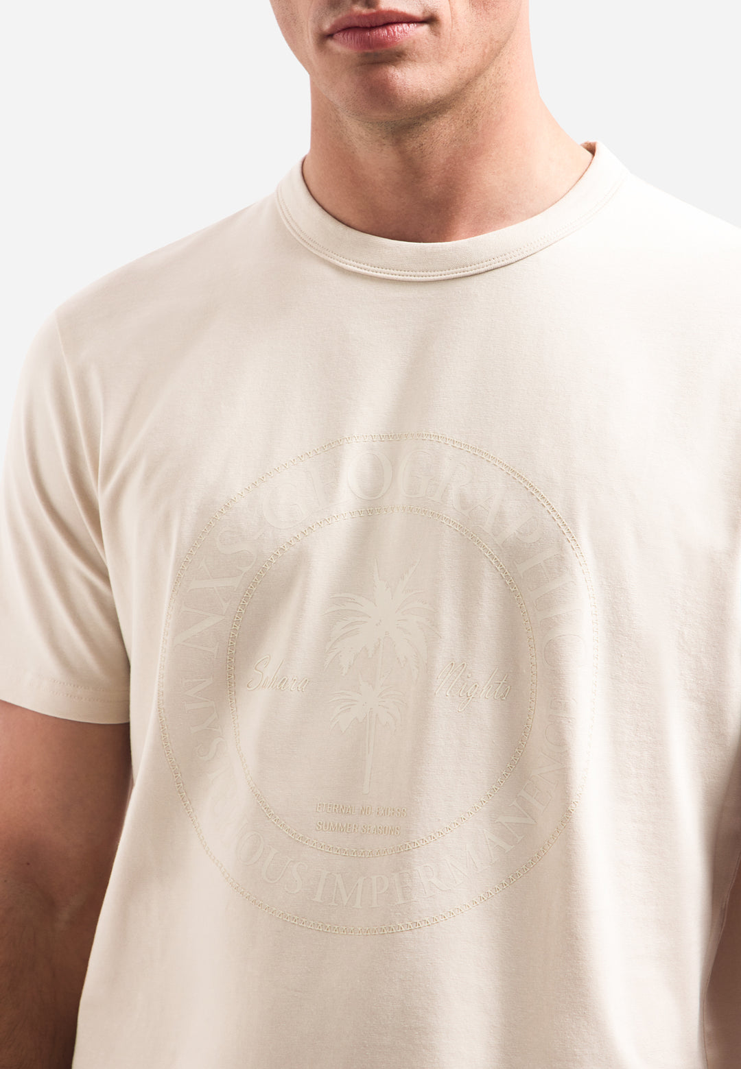 T-Shirt Crewneck Graphic, Stone 014 Bild 5