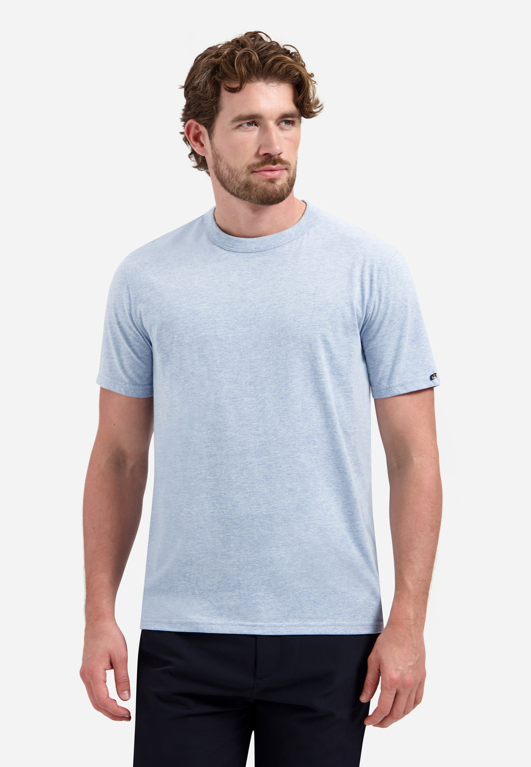 T-Shirt Crewneck Melange, Blue 030 Bild 1