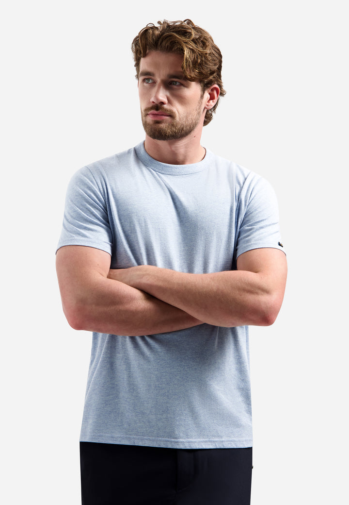 T-Shirt Crewneck Melange, Blue 030 Bild 4