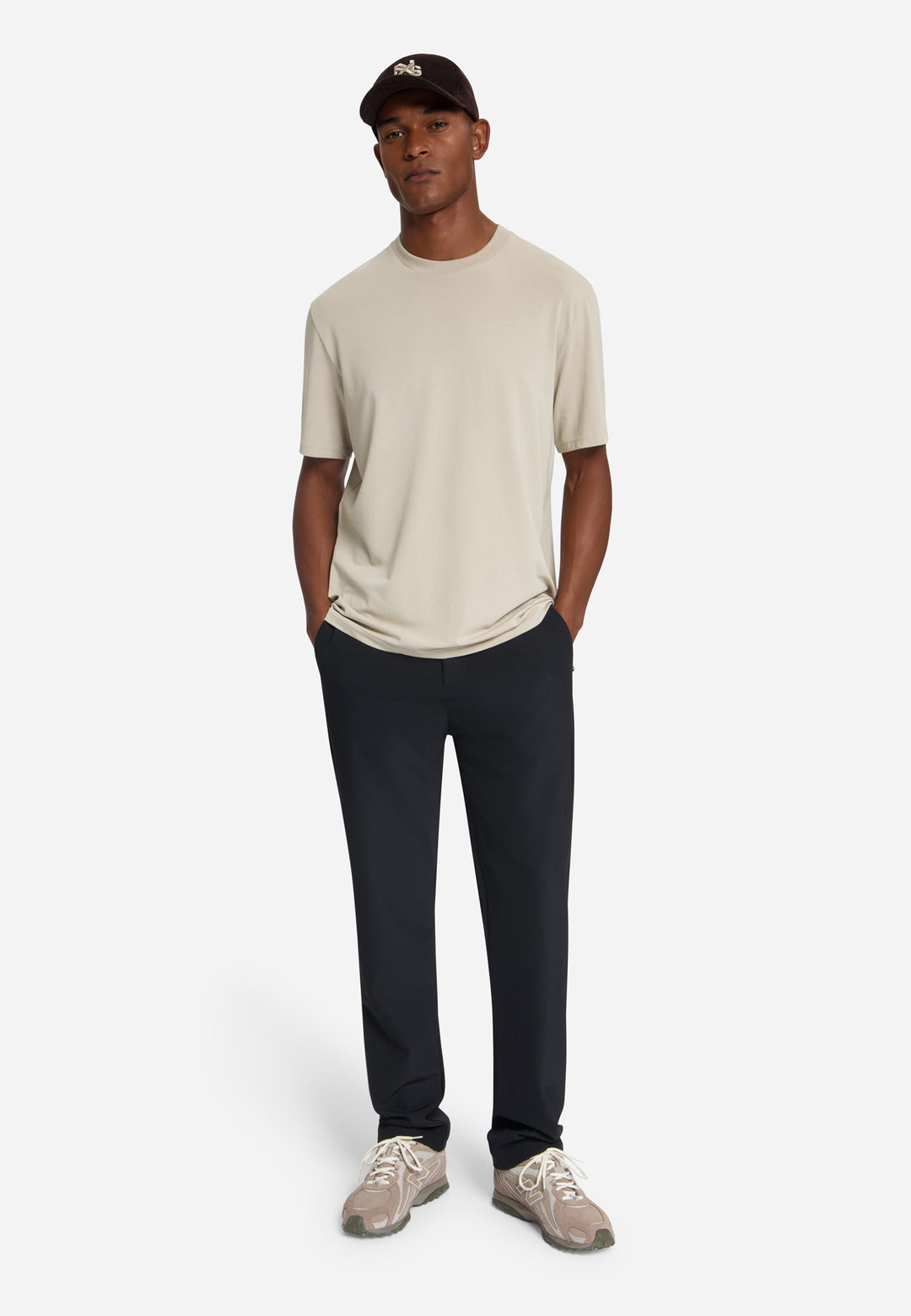 T-Shirt Crewneck Solid Basic Stretch, Cement 122 Bild 3