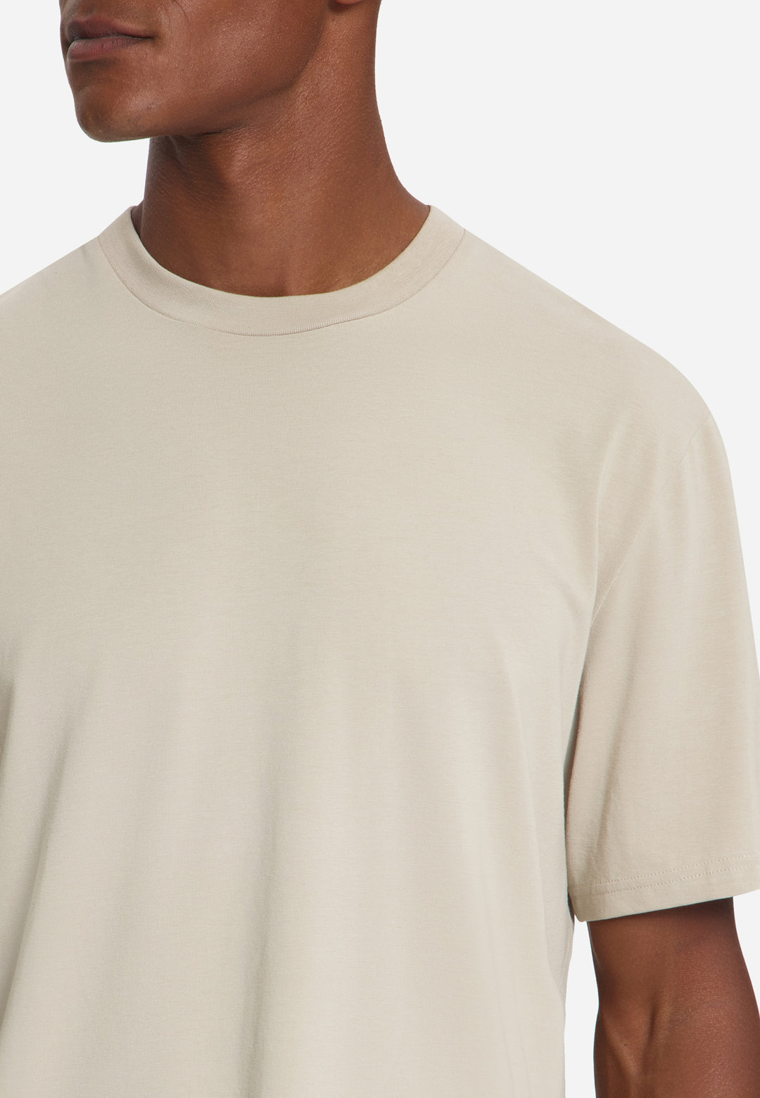 T-Shirt Crewneck Solid Basic Stretch, Cement 122 Bild 7