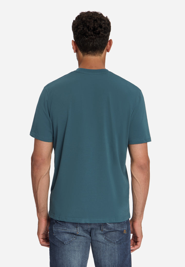T-Shirt Crewneck Solid Basic Stretch, Shadow Blue 132 Bild 2