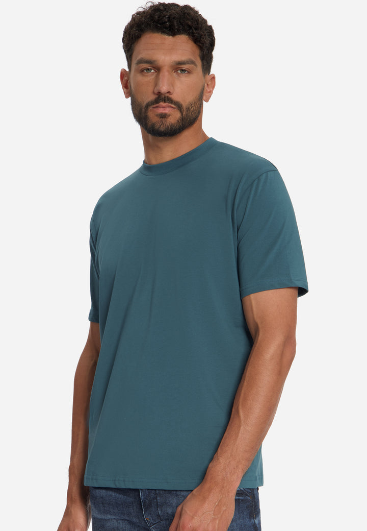 T-Shirt Crewneck Solid Basic Stretch, Shadow Blue 132 Bild 4
