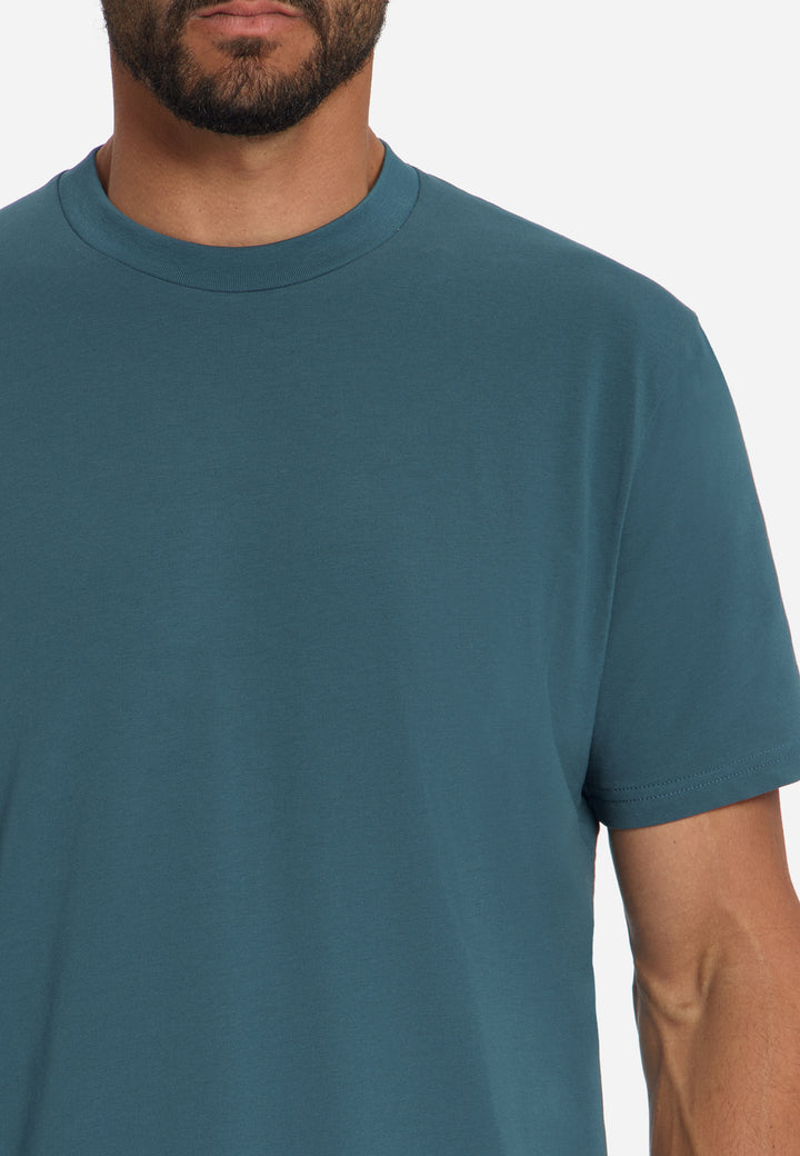 T-Shirt Crewneck Solid Basic Stretch, Shadow Blue 132 Bild 7