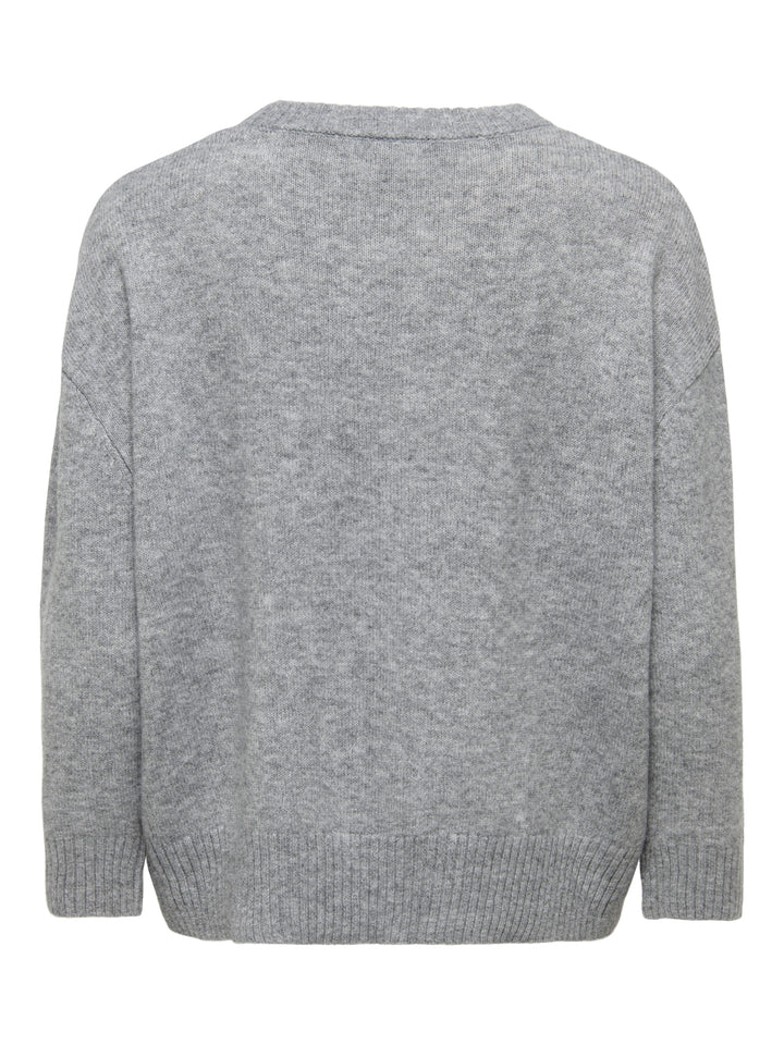ONLALIVIA LS HIGH-LOW O-NECK NOOS K, Medium Grey Melange 179075 Bild 2