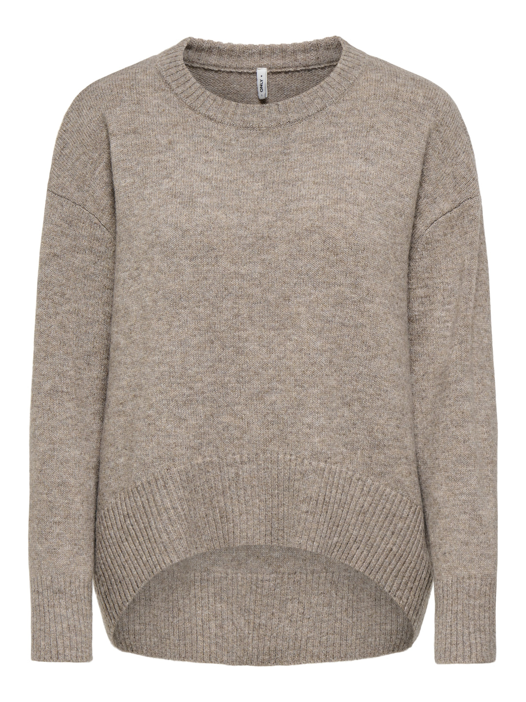 ONLALIVIA LS HIGH-LOW O-NECK NOOS K, Taupe Gray/Melange 198930001 Bild 1