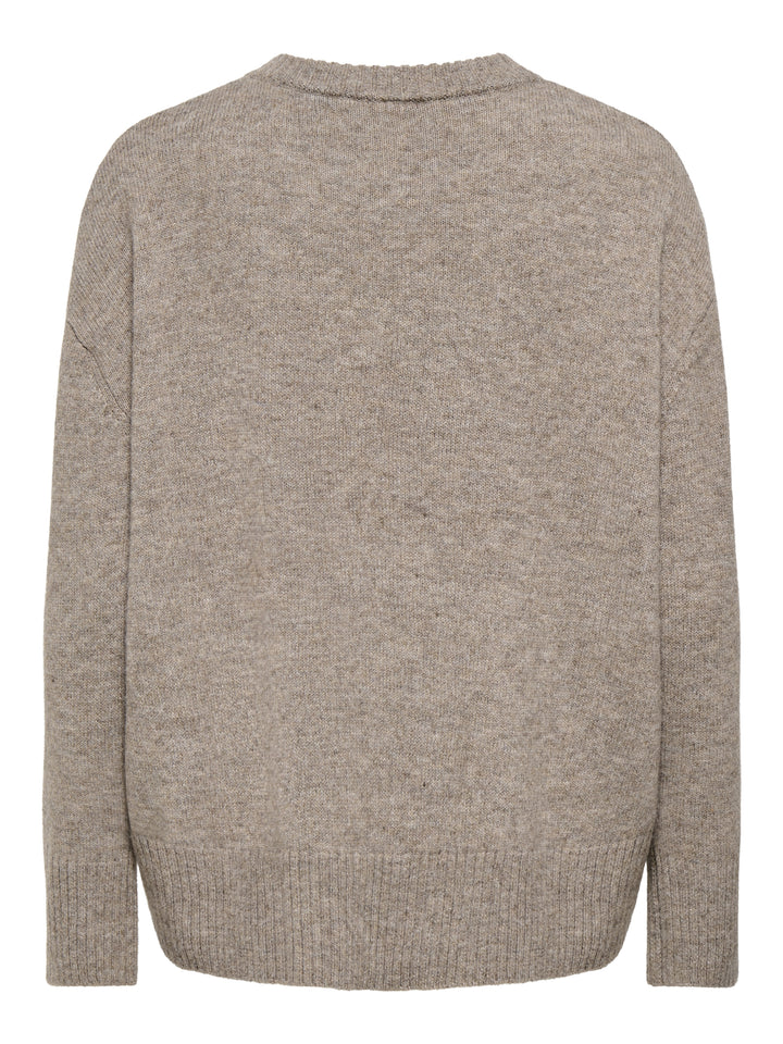 ONLALIVIA LS HIGH-LOW O-NECK NOOS K, Taupe Gray/Melange 198930001 Bild 2