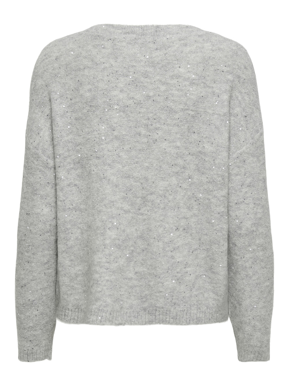 ONLARIZONA LS SEQUINS V-NECK PUL KN, Light Grey Melange/Silver Sequins 179073001 Bild 2