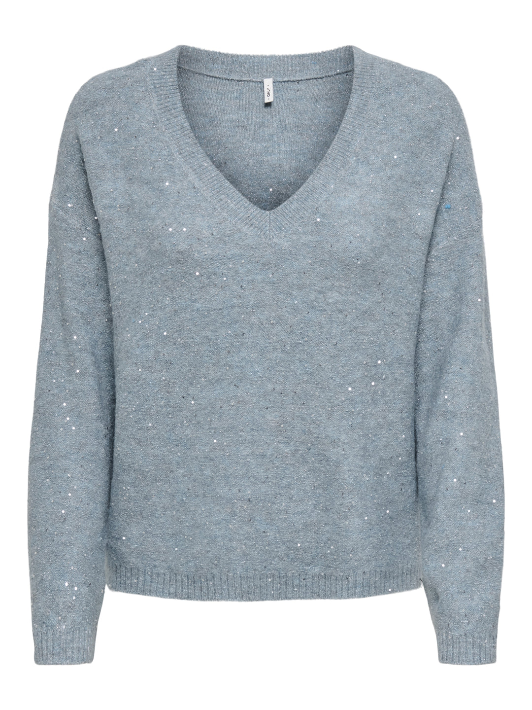 ONLARIZONA LS SEQUINS V-NECK PUL KN, Arona/Melange/Silver Sequins 180003002 Bild 1