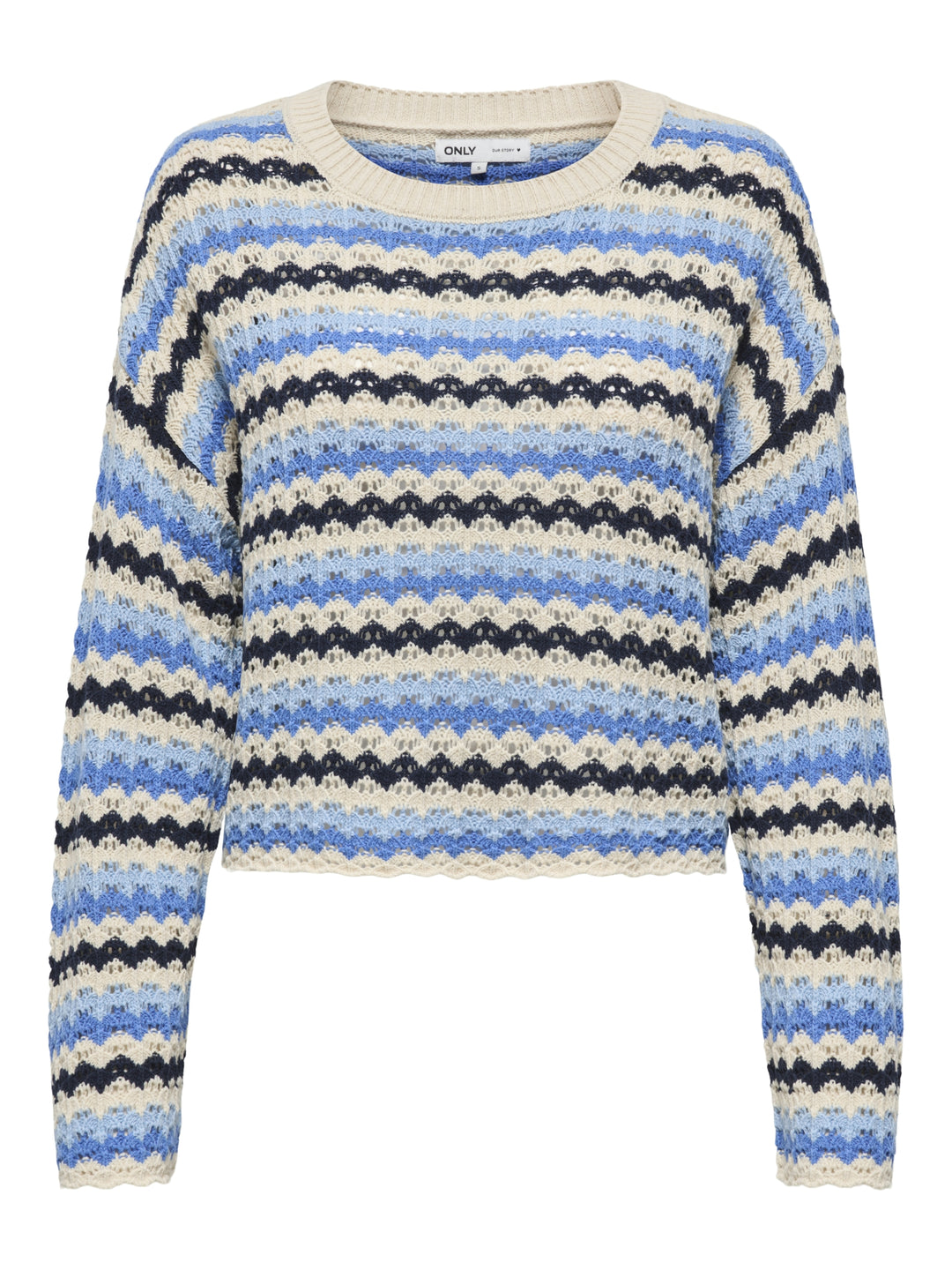 ONLASA LS O-NECK KNT NCA, Birch/Ultramarine/Soft Chambray/Nav 180083004 Bild 1