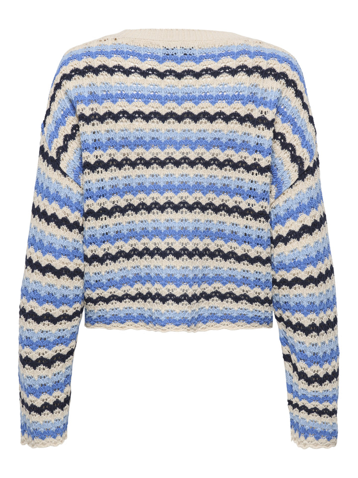 ONLASA LS O-NECK KNT NCA, Birch/Ultramarine/Soft Chambray/Nav 180083004 Bild 2