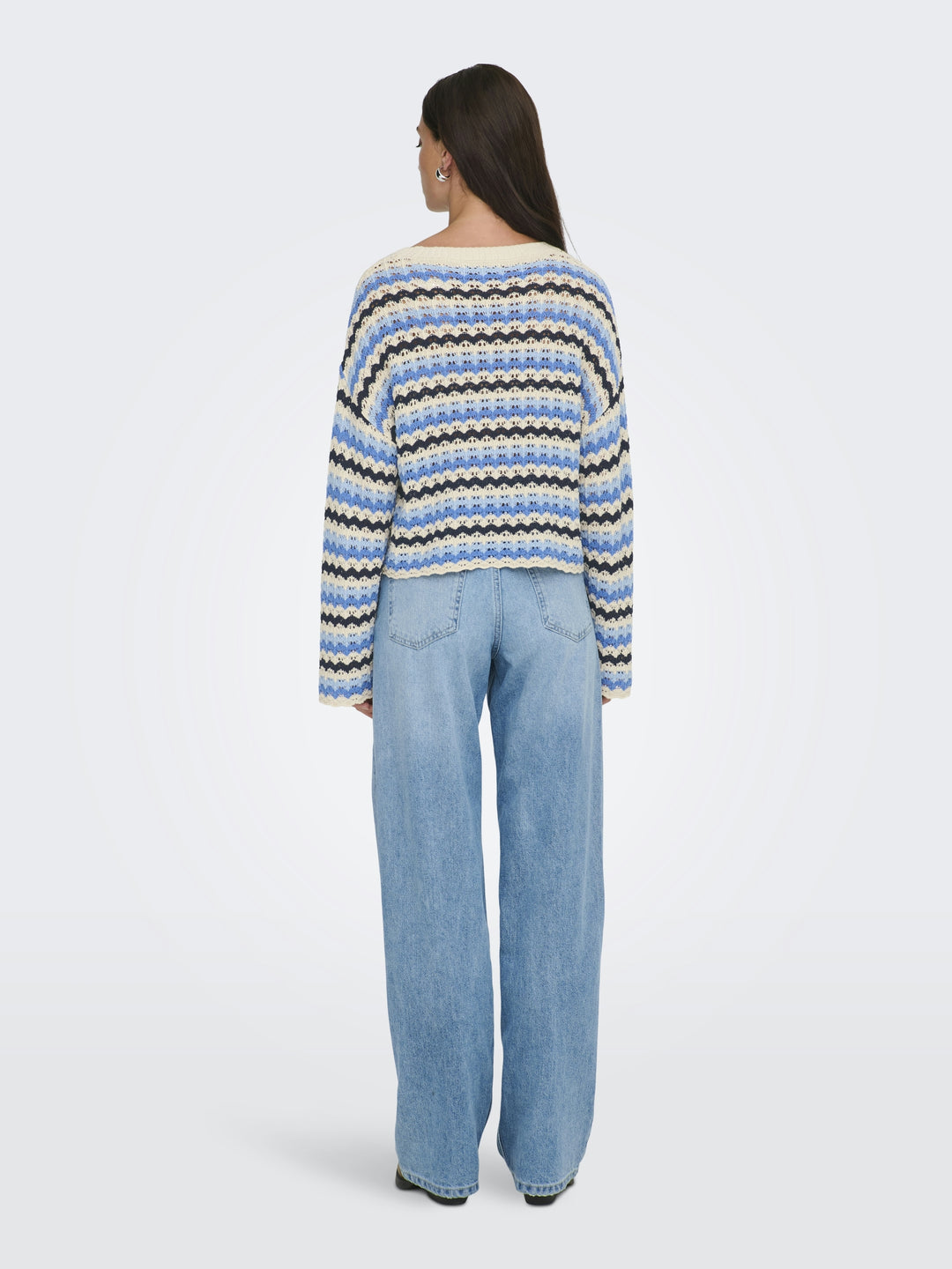 ONLASA LS O-NECK KNT NCA, Birch/Ultramarine/Soft Chambray/Nav 180083004 Bild 3