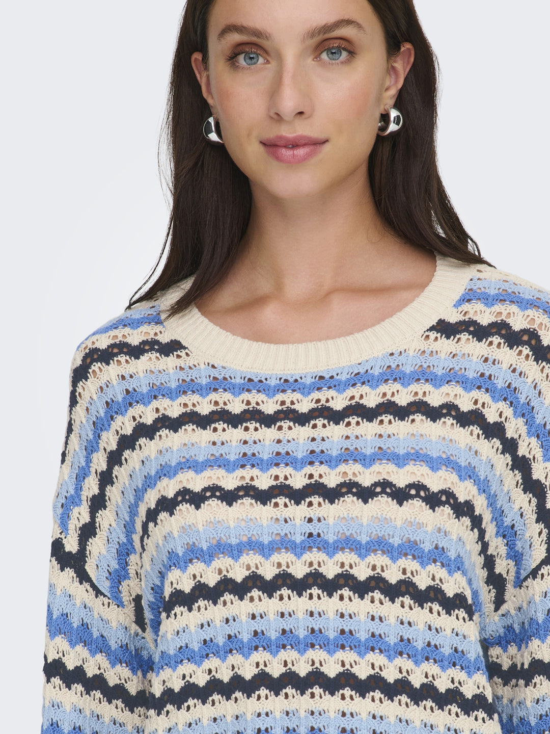 ONLASA LS O-NECK KNT NCA, Birch/Ultramarine/Soft Chambray/Nav 180083004 Bild 6