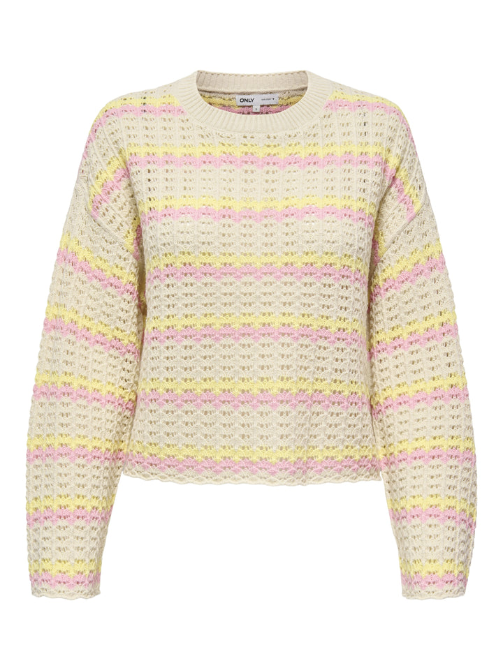 ONLASA LS O-NECK KNT NCA, Birch/Sunlight/Romance Rose 180083007 Bild 1