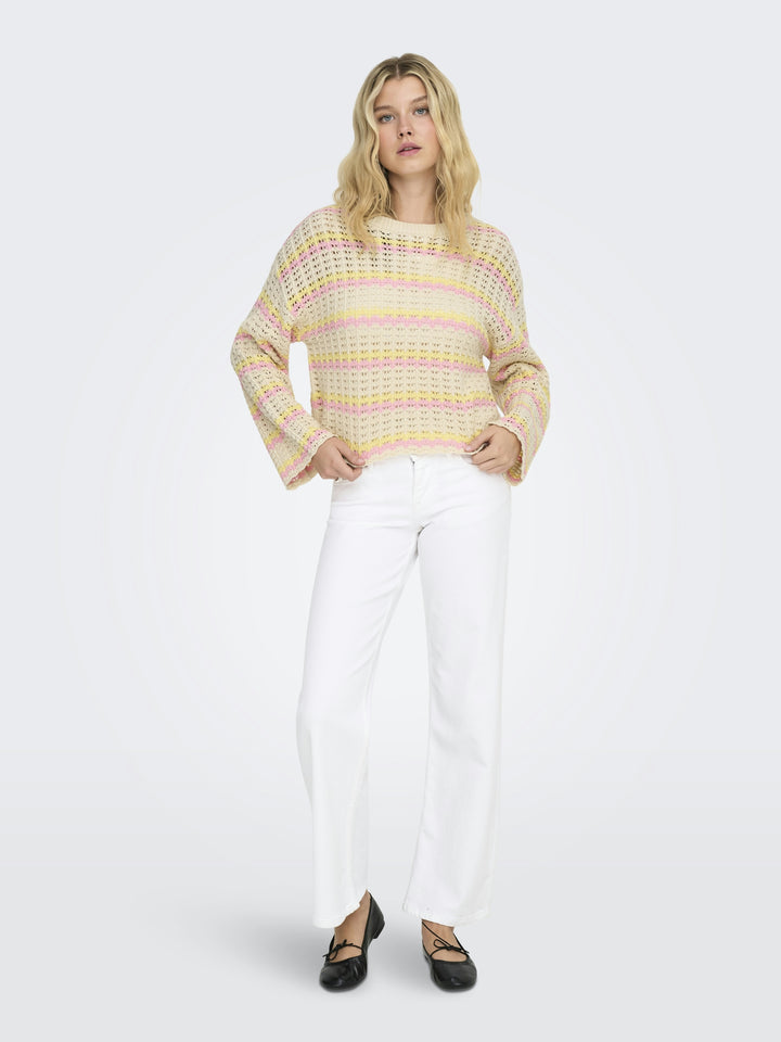 ONLASA LS O-NECK KNT NCA, Birch/Sunlight/Romance Rose 180083007 Bild 3