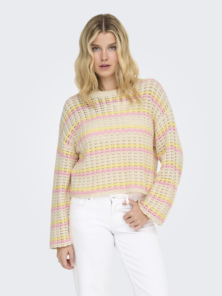ONLASA LS O-NECK KNT NCA, Birch/Sunlight/Romance Rose 180083007 Bild 4