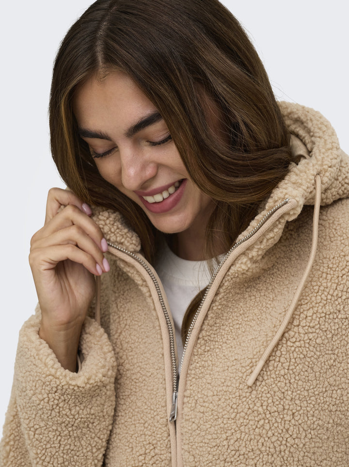 ONLASPEN HOOD TEDDY JACKET CC OTW, Cuban Sand 238995 Bild 3