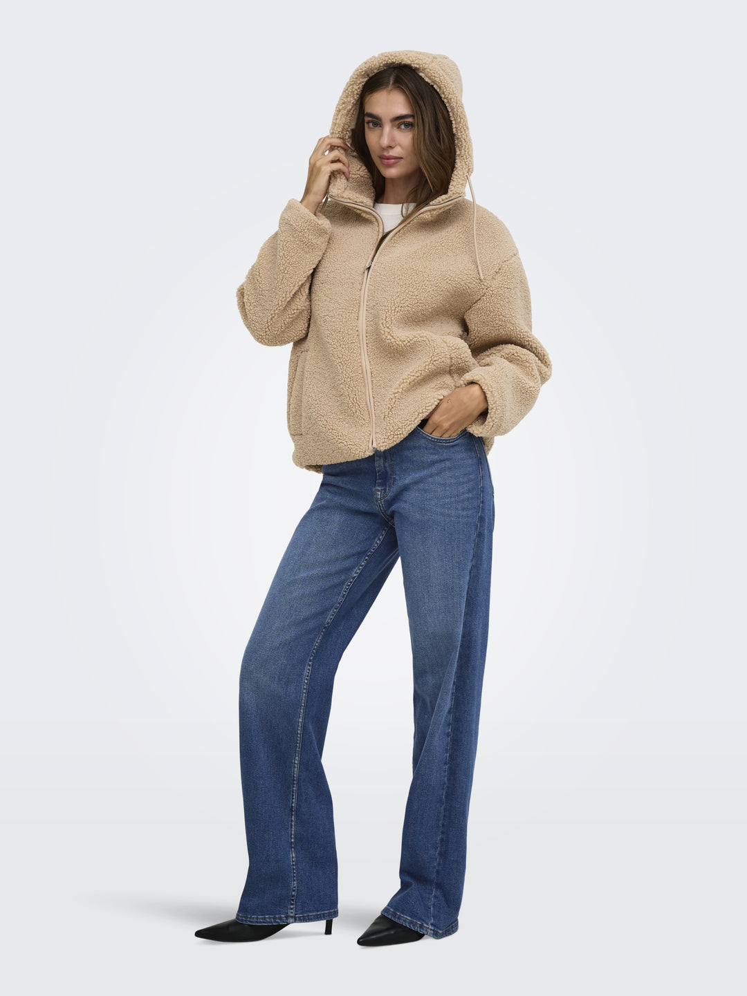 ONLASPEN HOOD TEDDY JACKET CC OTW, Cuban Sand 238995 Bild 6