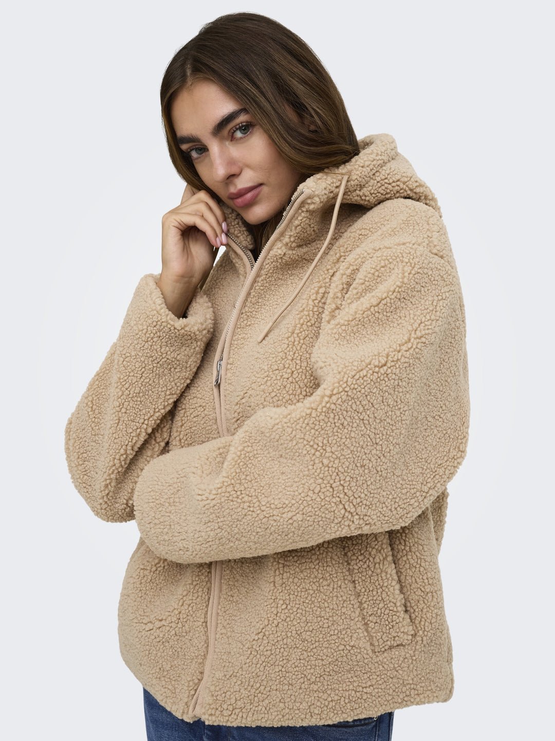 ONLASPEN HOOD TEDDY JACKET CC OTW, Cuban Sand 238995 Bild 7
