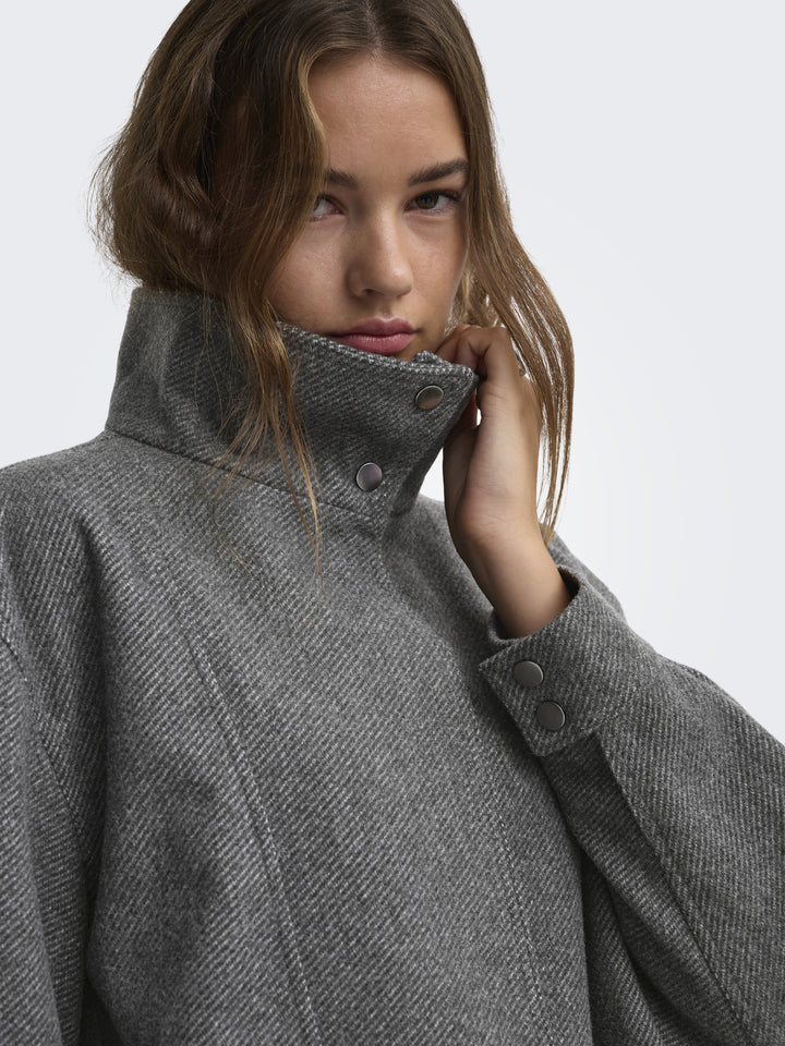 ONLASTA HIGH COLLAR BOMBER JACKET O, Dark Grey Melange 179074 Bild 3