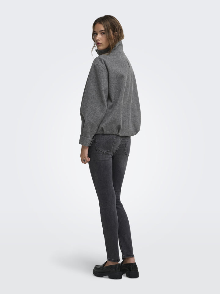 ONLASTA HIGH COLLAR BOMBER JACKET O, Dark Grey Melange 179074 Bild 5