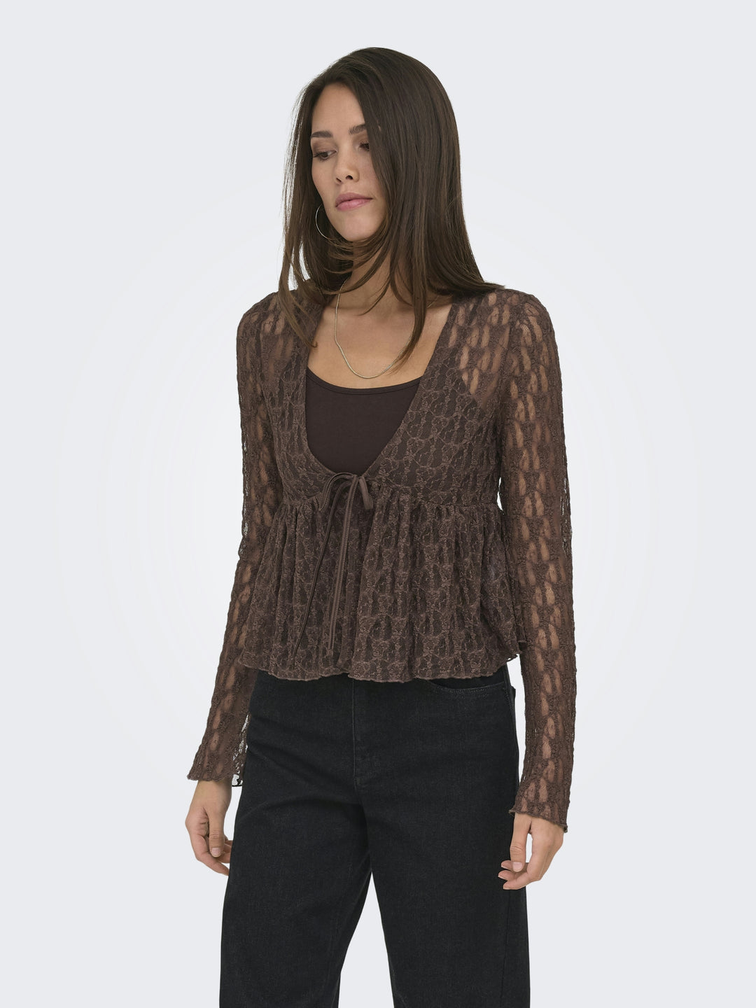 ONLAYA LACE CARDGIAN JRS NOOS, Chocolate Martini 286415 Bild 4