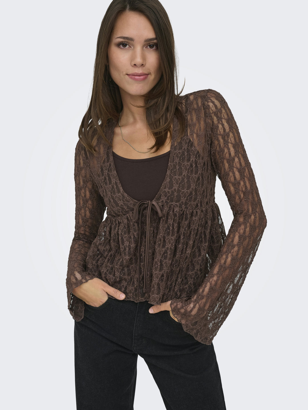ONLAYA LACE CARDGIAN JRS NOOS, Chocolate Martini 286415 Bild 7