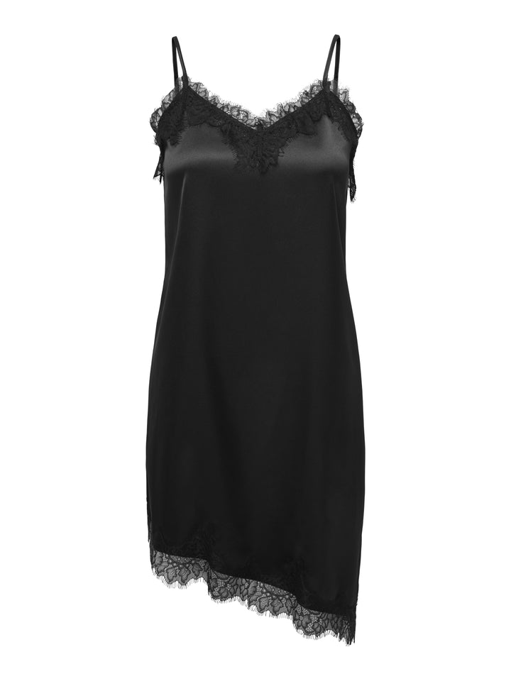 ONLBELLA STRAP SATIN LACE DRESS WVN, Black 177911 Bild 1