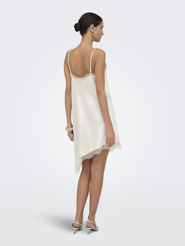 ONLBELLA STRAP SATIN LACE DRESS WVN, Cloud Dancer 177922 Bild 5