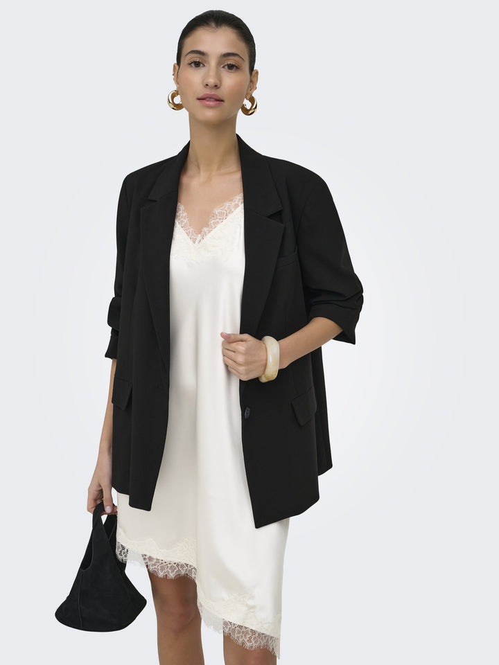 ONLBELLA STRAP SATIN LACE DRESS WVN, Cloud Dancer 177922 Bild 6