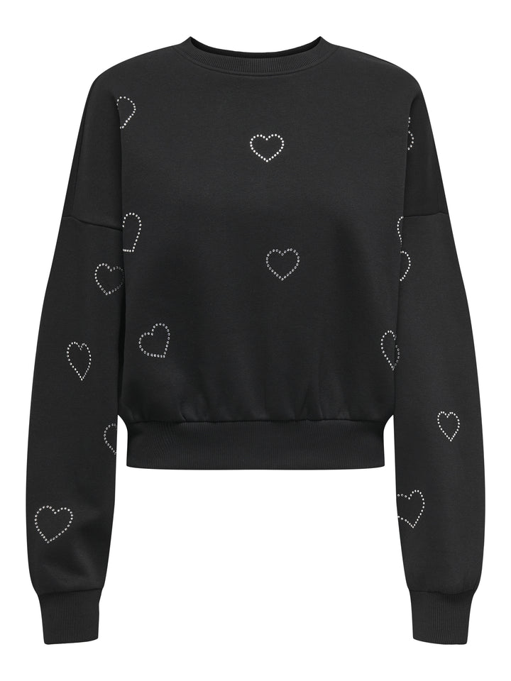 ONLBERIT L/S O-NECK SWT, Black/Heart silver rhinestone 177911002 Bild 1