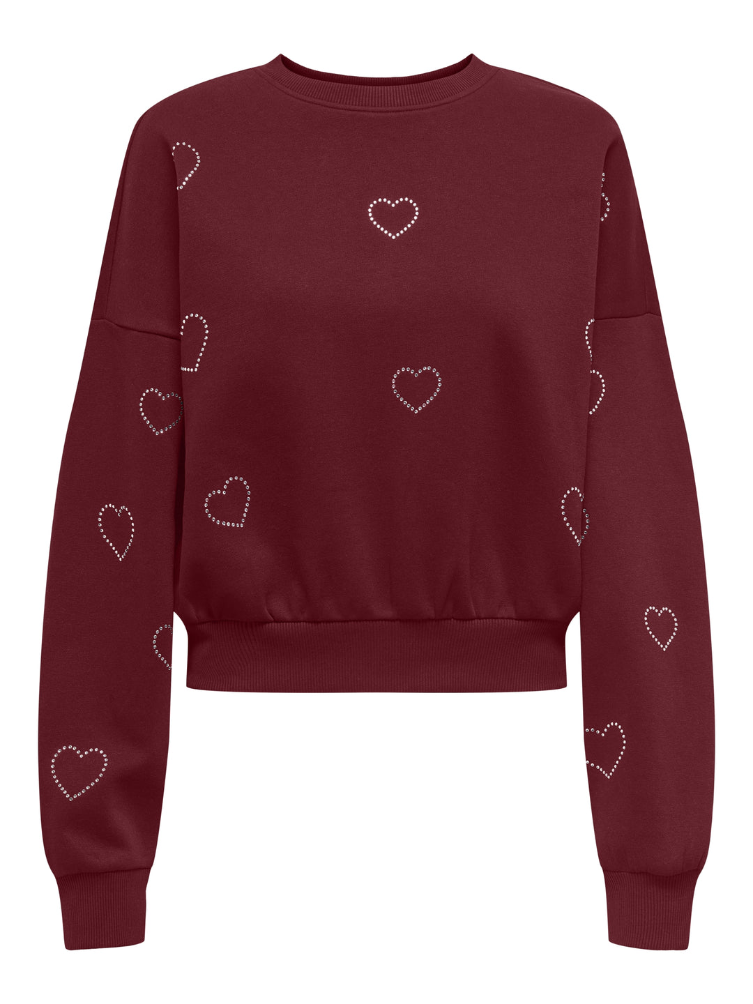 ONLBERIT L/S O-NECK SWT, Cabernet/Heart silver rhinestone 182651002 Bild 1