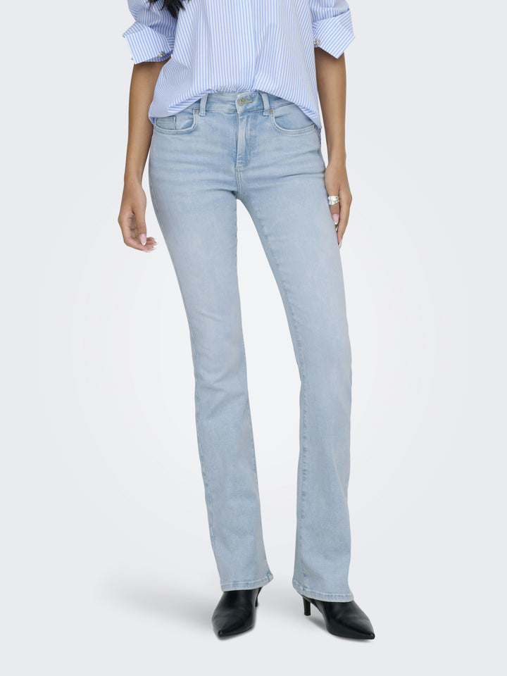 ONLBLUSH MID FLARED DNM CRO495 NOOS, Light Blue Bleached Denim 276598 Bild 7